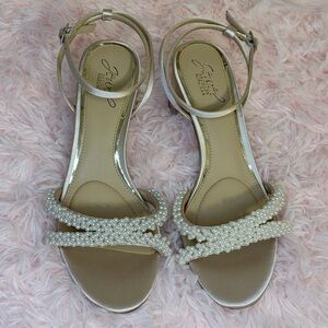Badgley Mischka Gold Pearl Sandals